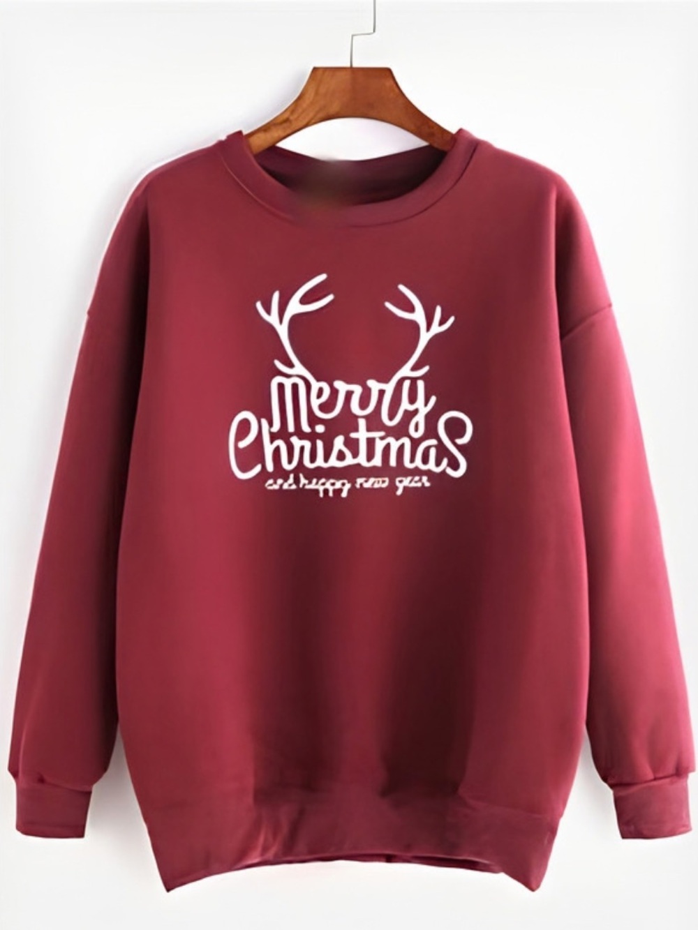Gildan Red "Merry Christmas" Crewneck Sweatshirt, Classic Style